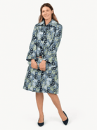 ELEANOR coat Daffodils Blue - Lesley Evers-coat-gown-lined coat