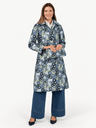 ELEANOR coat Daffodils Blue - Lesley Evers-coat-gown-lined coat