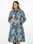 ELEANOR coat Daffodils Blue - Lesley Evers-coat-lined coat-Shop