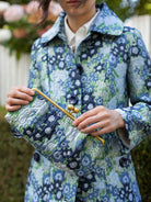 ELEANOR coat Daffodils Blue - Lesley Evers-coat-lined coat-Shop