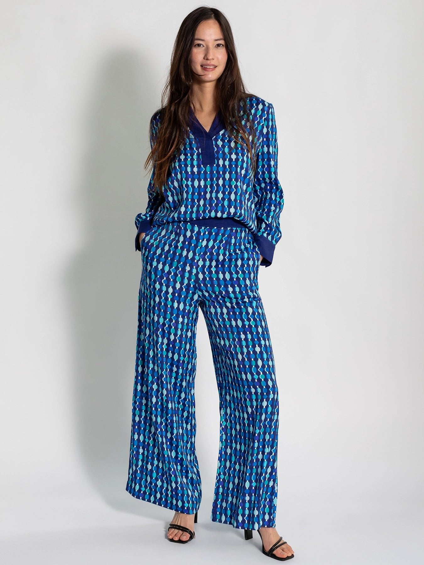 ELIZABETH pant Beads Navy - Lesley Evers - Bottoms - Pants - Shop