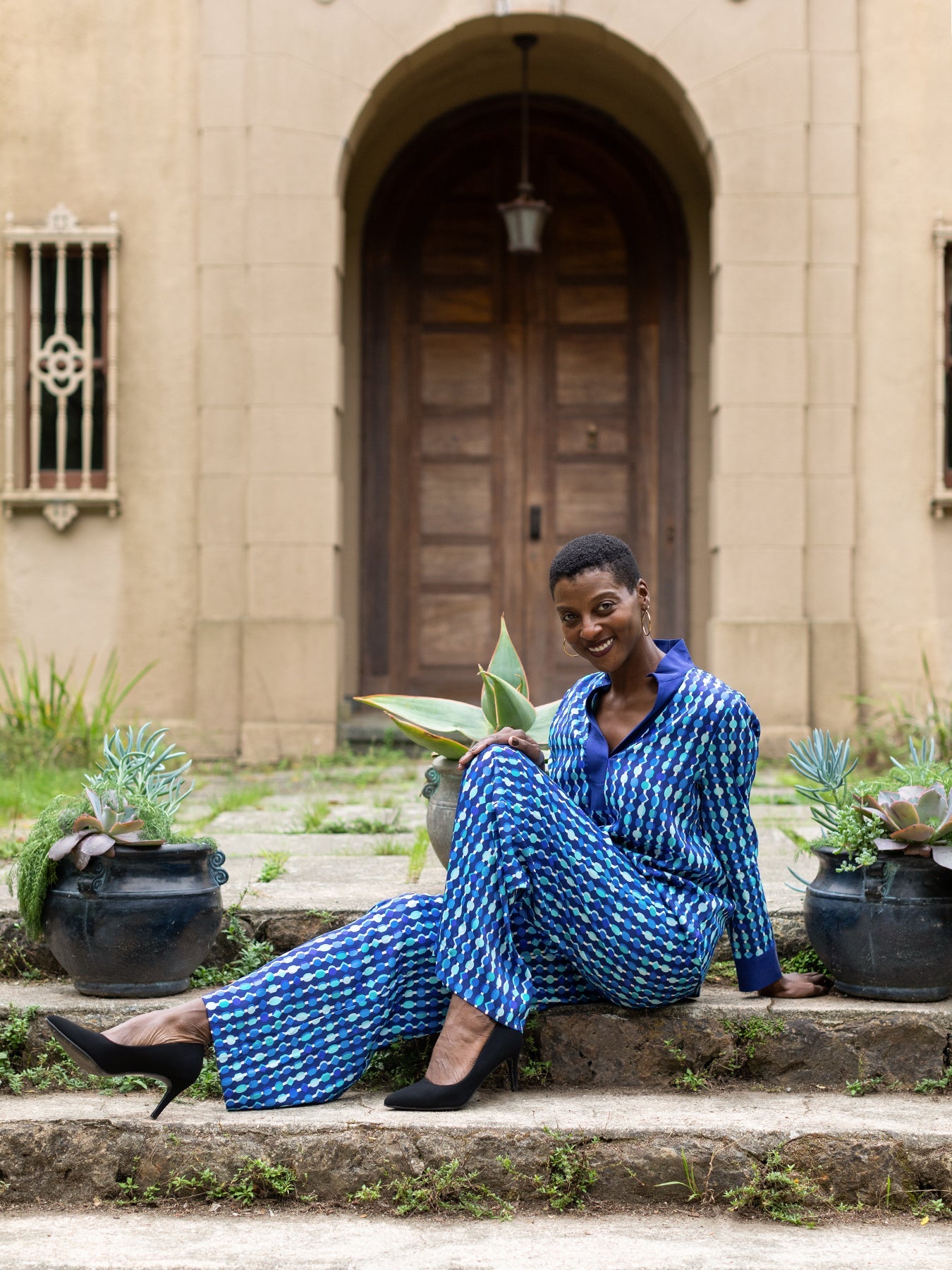 ELIZABETH pant Beads Navy - Lesley Evers - Bottoms - Pants - Shop