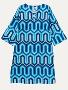 ELLIE dress Corinth Blue - Lesley Evers-Dress-ellie-knee length