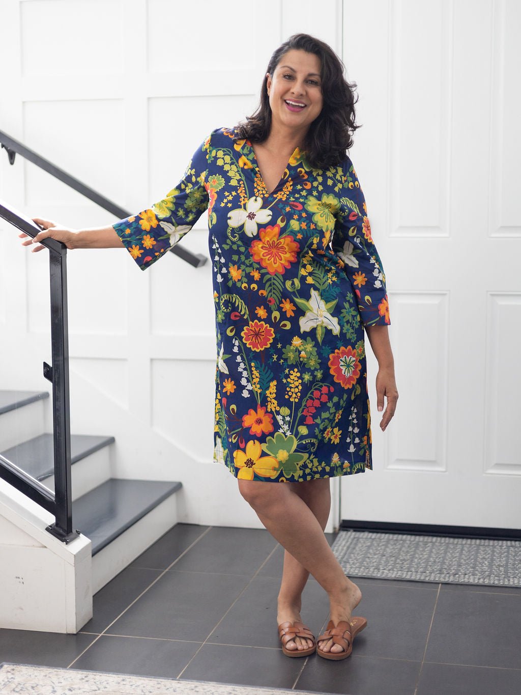 ELLIE dress Woodland Navy – Lesley Evers