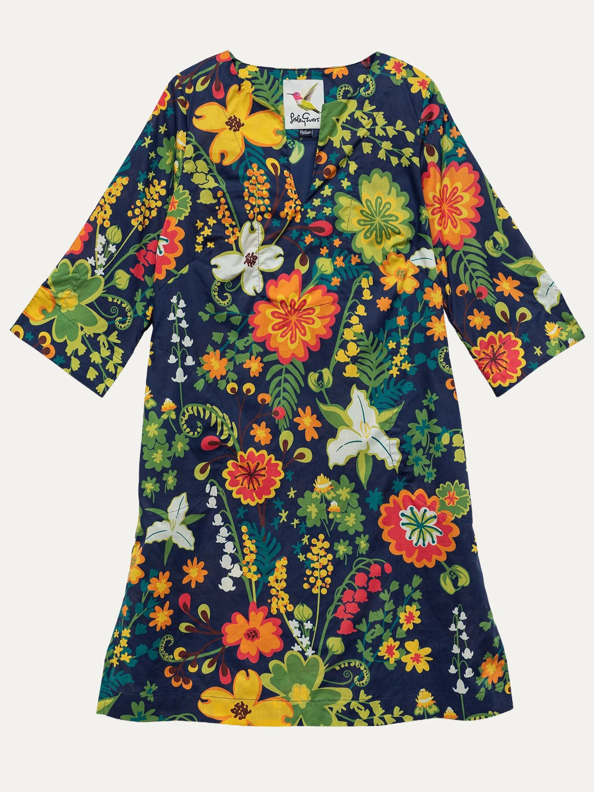 ELLIE dress Woodland Navy - Lesley Evers-Dress-ellie-knee length