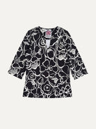 ELLIOT top Full Bloom Black and White - Lesley Evers-Blue-chicka boom-chickaboom