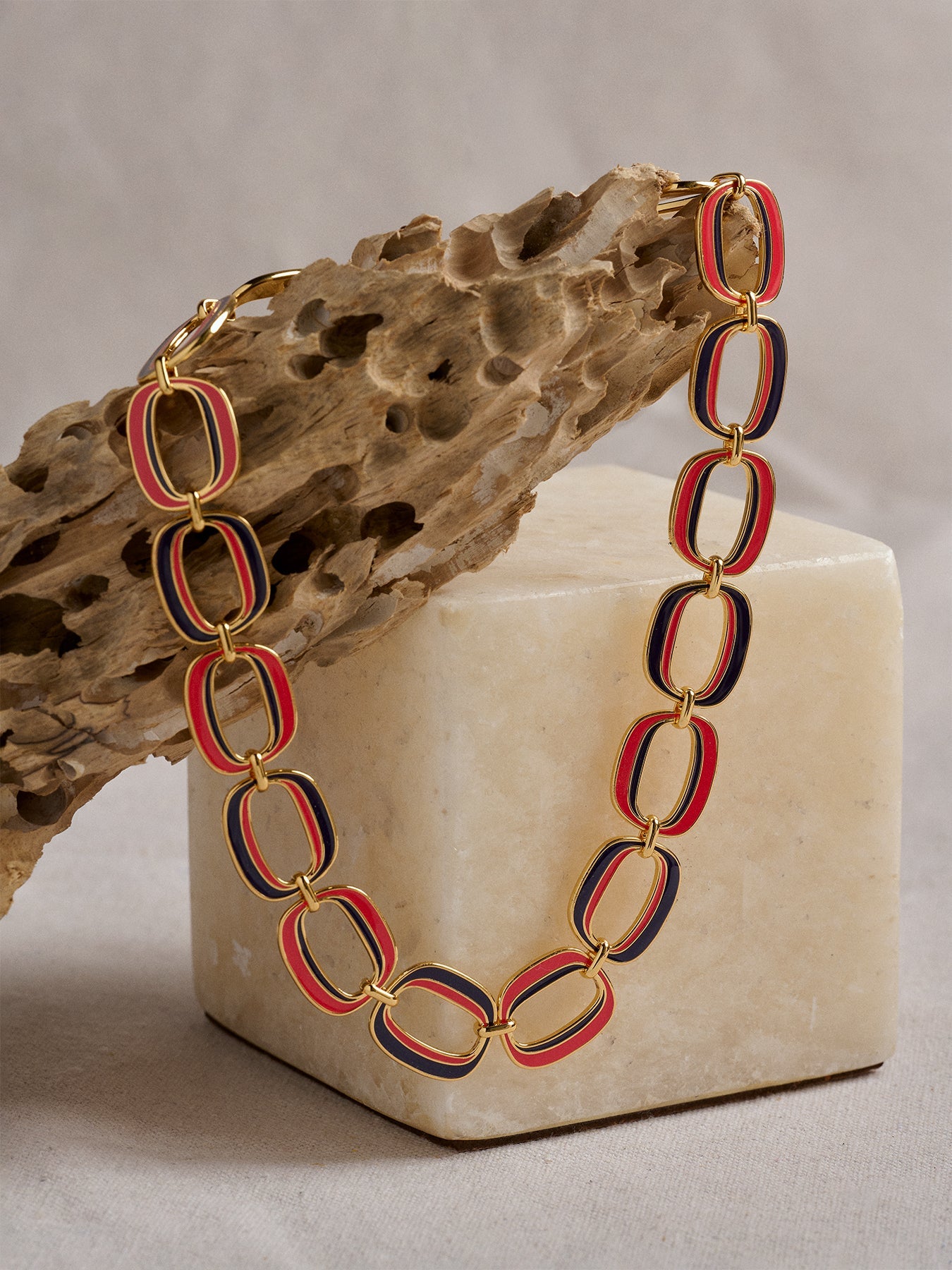 Ellipse Necklace Navy and Red - Lesley Evers-Accessories-accessory-new