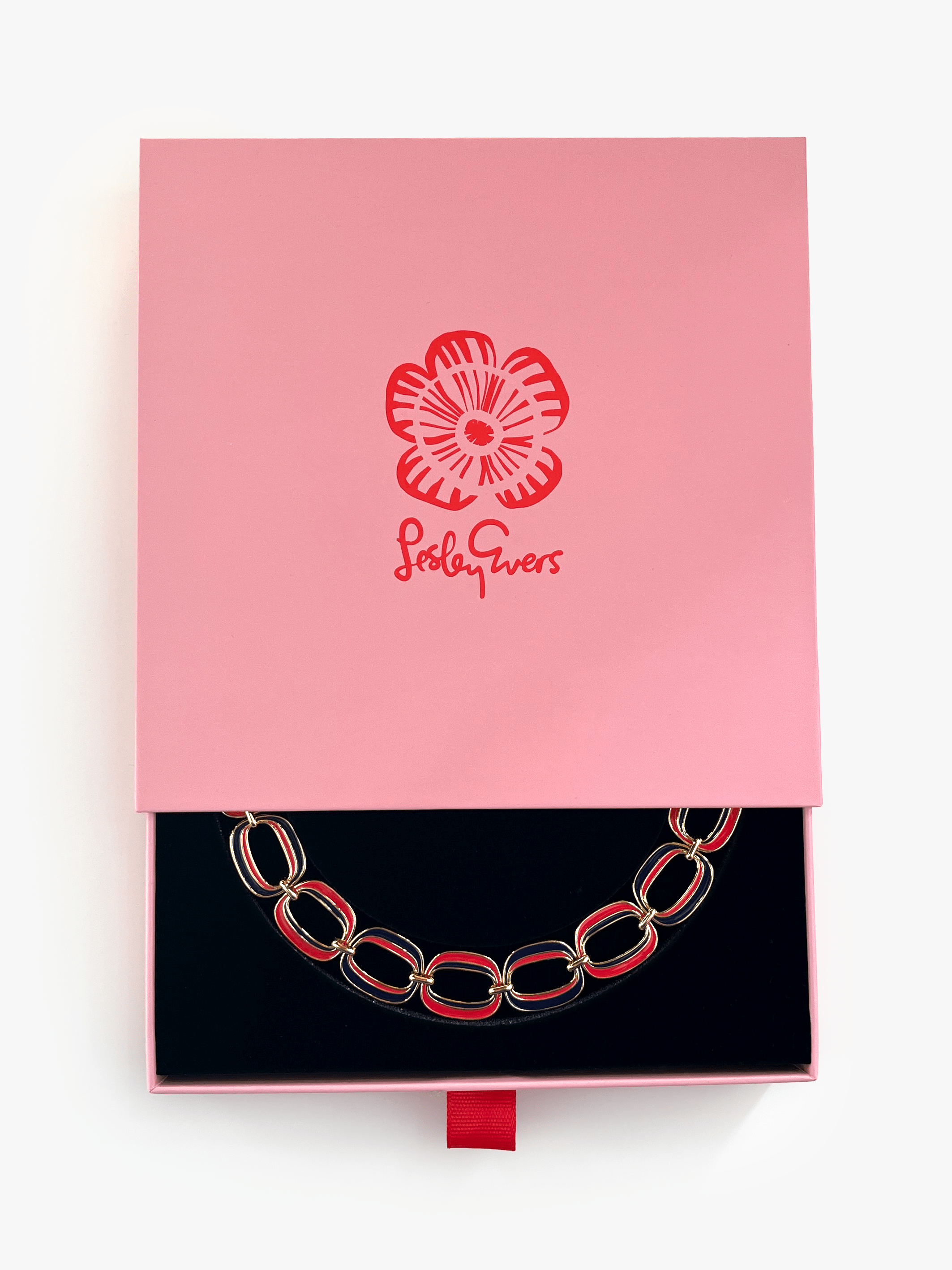 Ellipse Necklace Navy and Red - Lesley Evers - Accessories - accessory - new