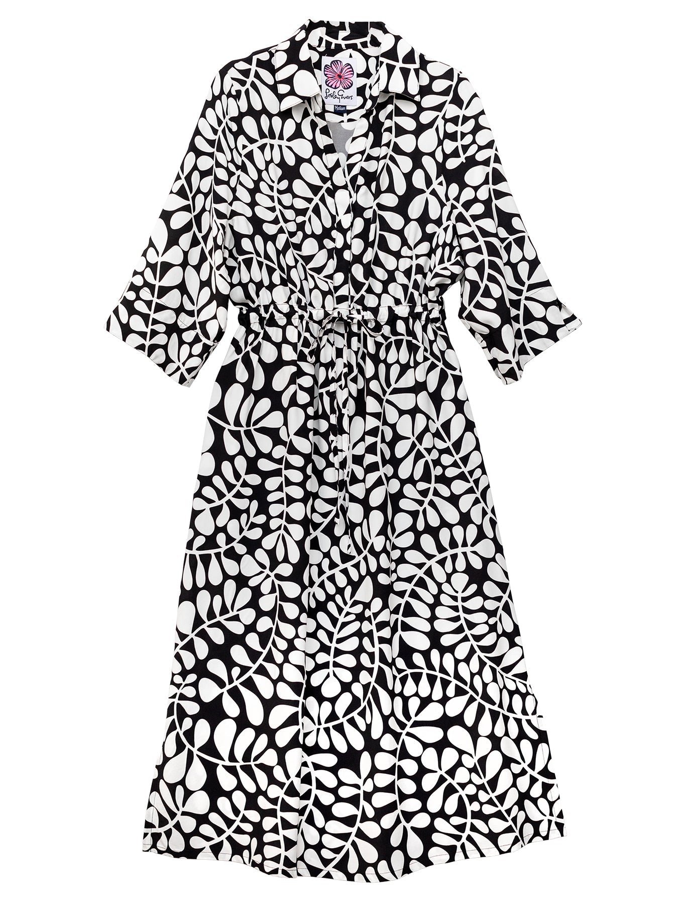 ELOISE dress Fern Black and White - Lesley Evers - black and white fern - black fern - Dress