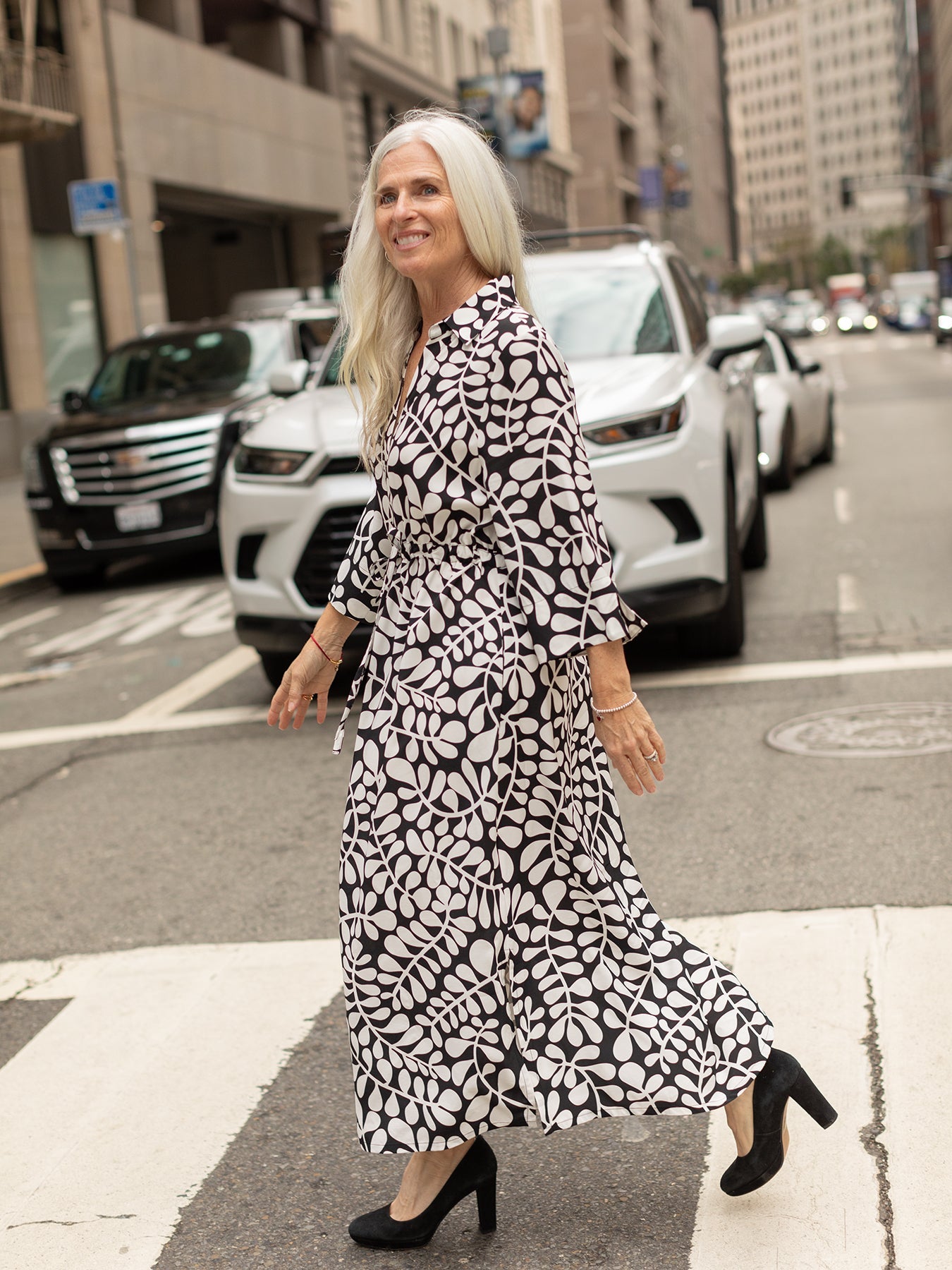 ELOISE dress Fern Black and White - Lesley Evers - black and white fern - black fern - Dress