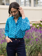 EMILY blouse Loop Tile Blue - Lesley Evers - 