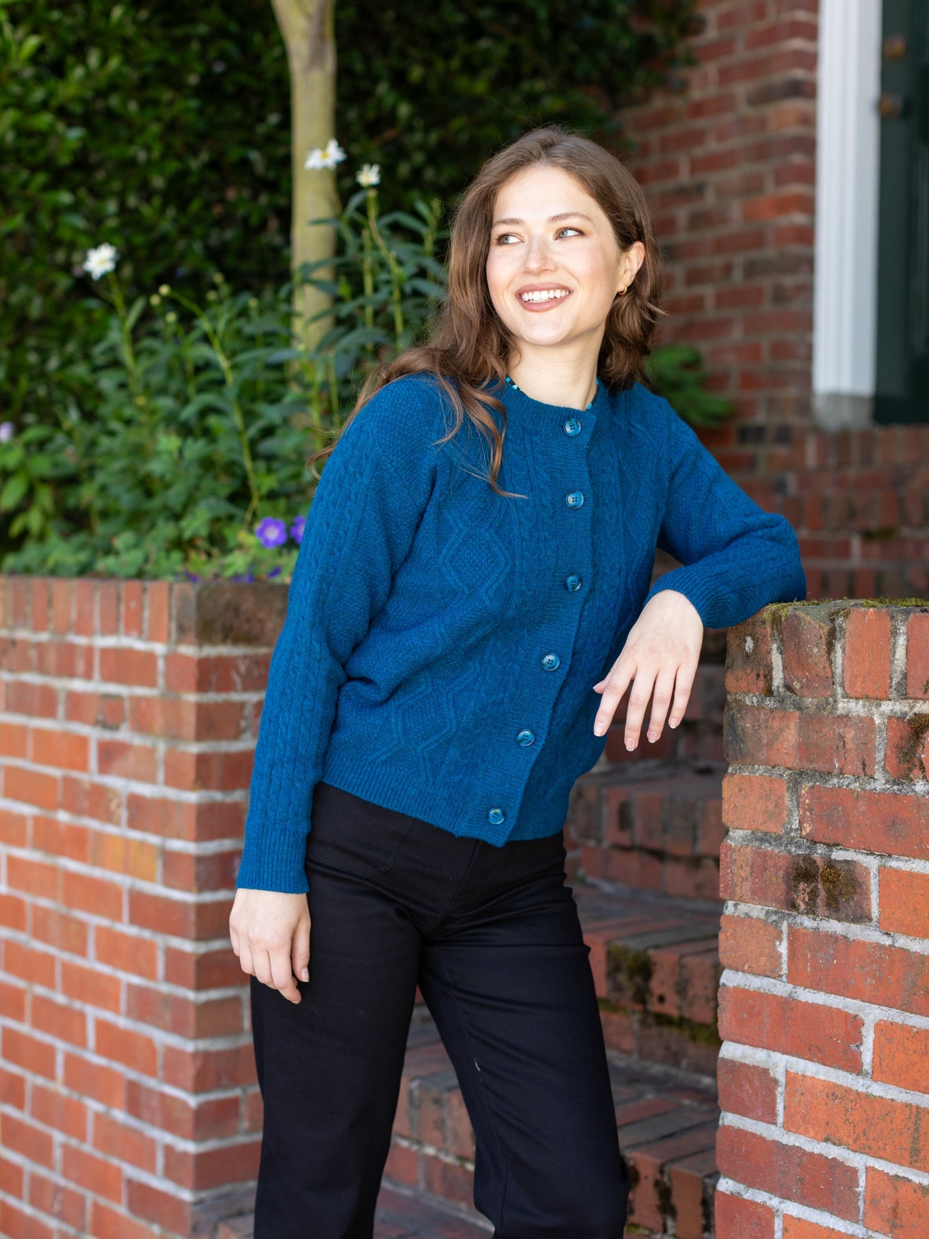 EMMA cardigan Blue – Lesley Evers