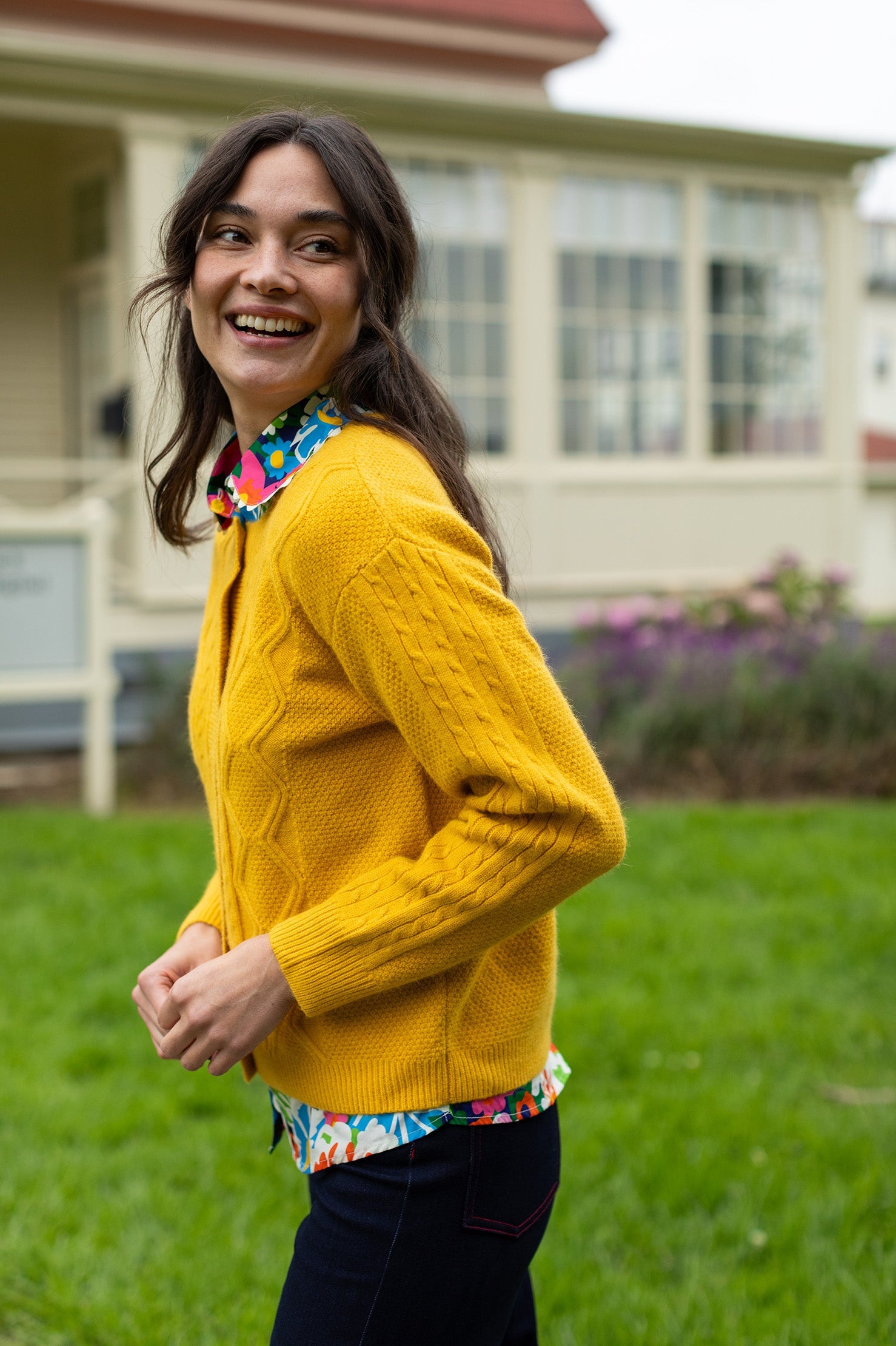 む*み様 eyden ニットパーカー　YELLOW CHEDDAR EMMA cardigan Dandelion – Lesley Evers