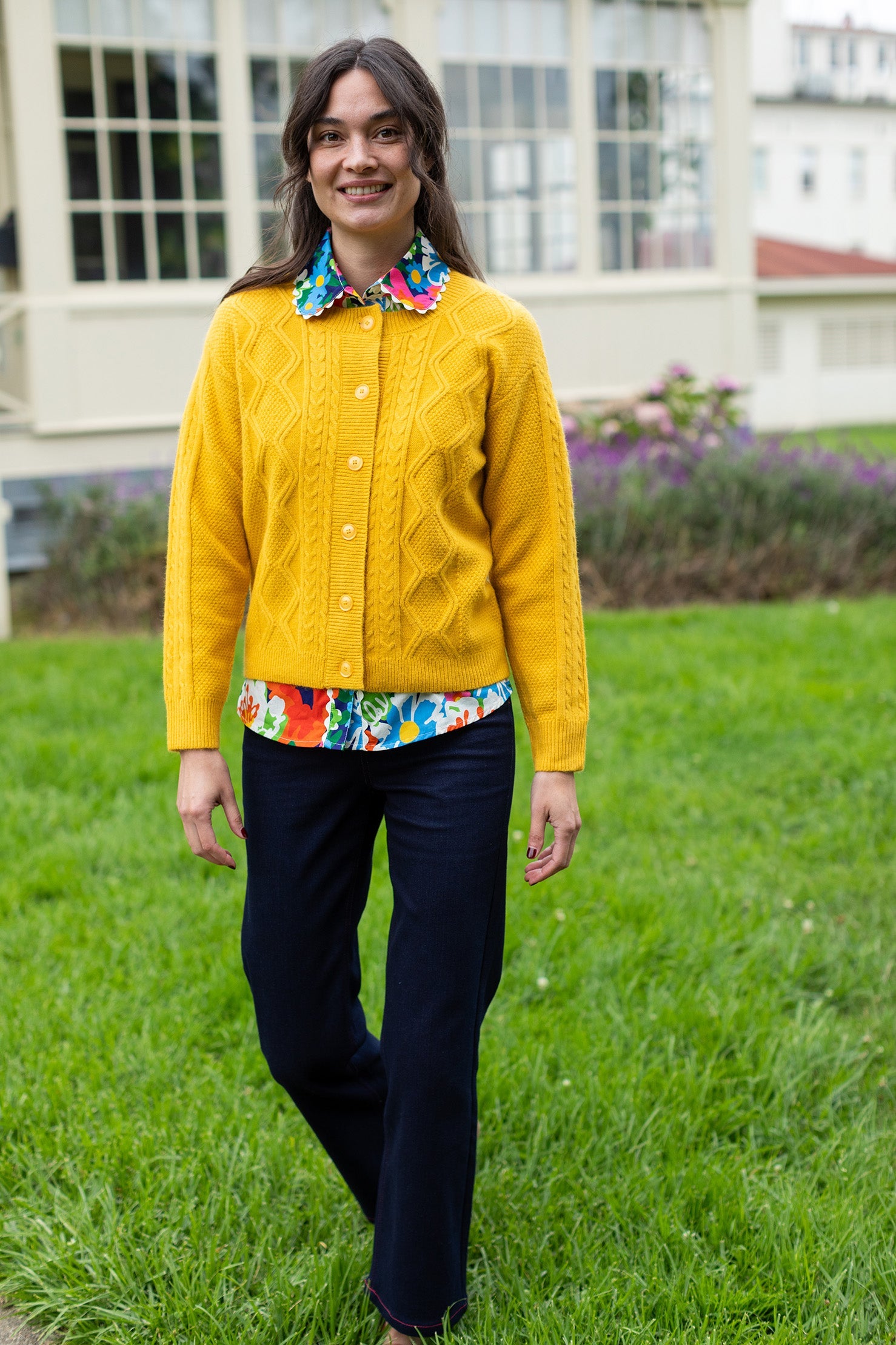 む*み様 eyden ニットパーカー　YELLOW CHEDDAR EMMA cardigan Dandelion – Lesley Evers