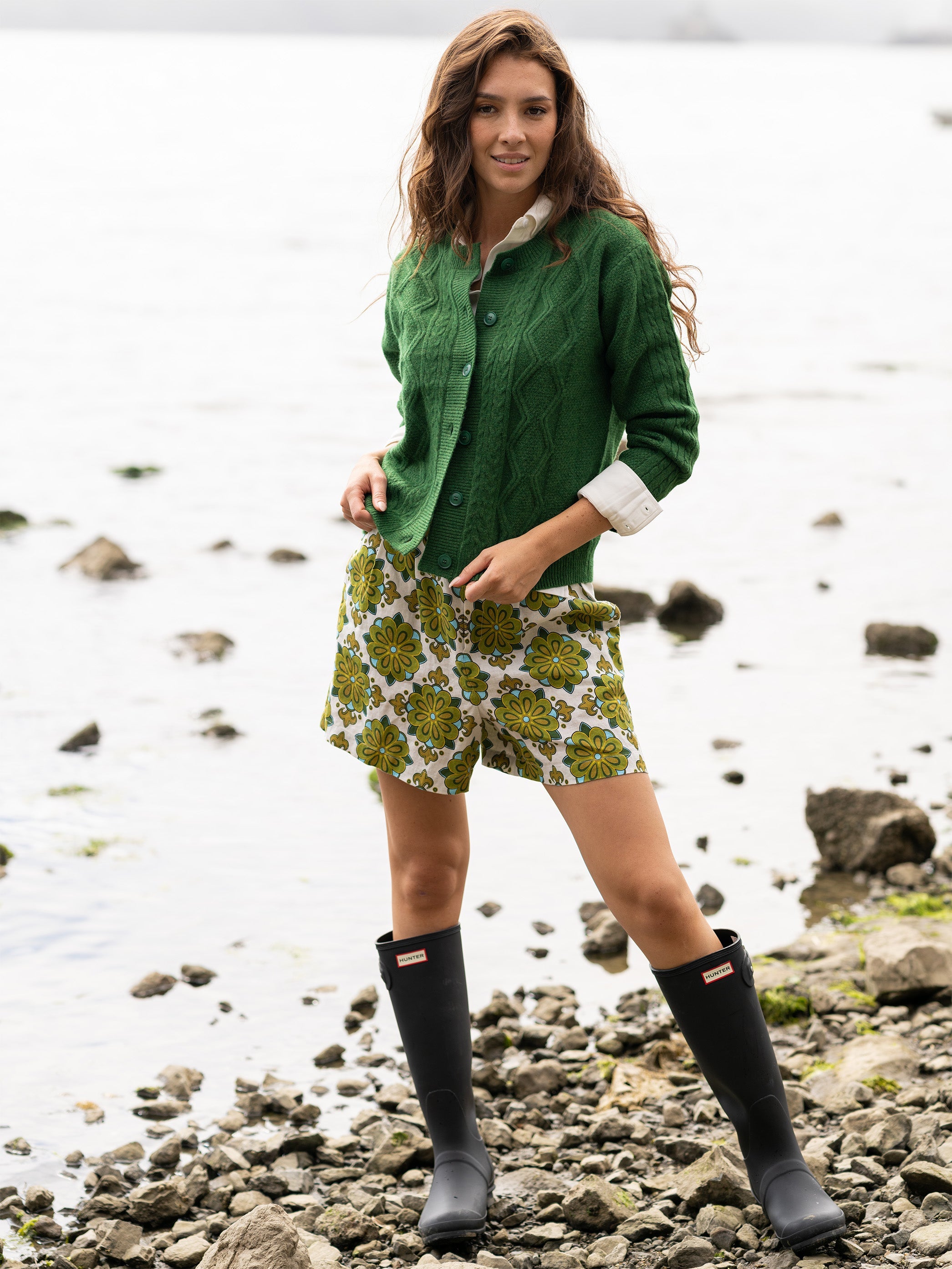 EMMA cardigan Green – Lesley Evers