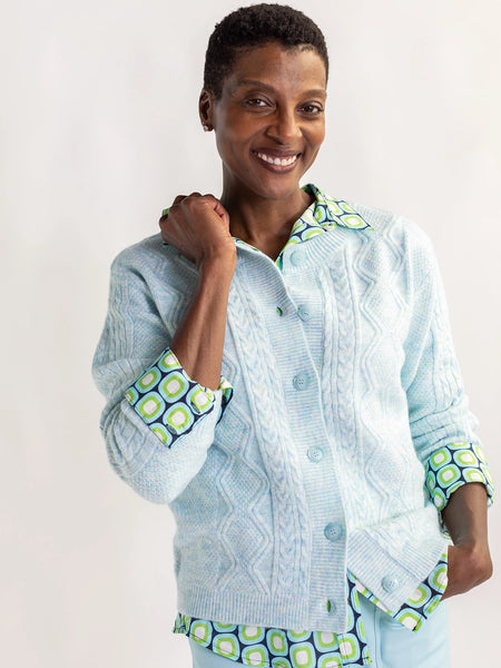 EMMA cardigan Light Blue – Lesley Evers