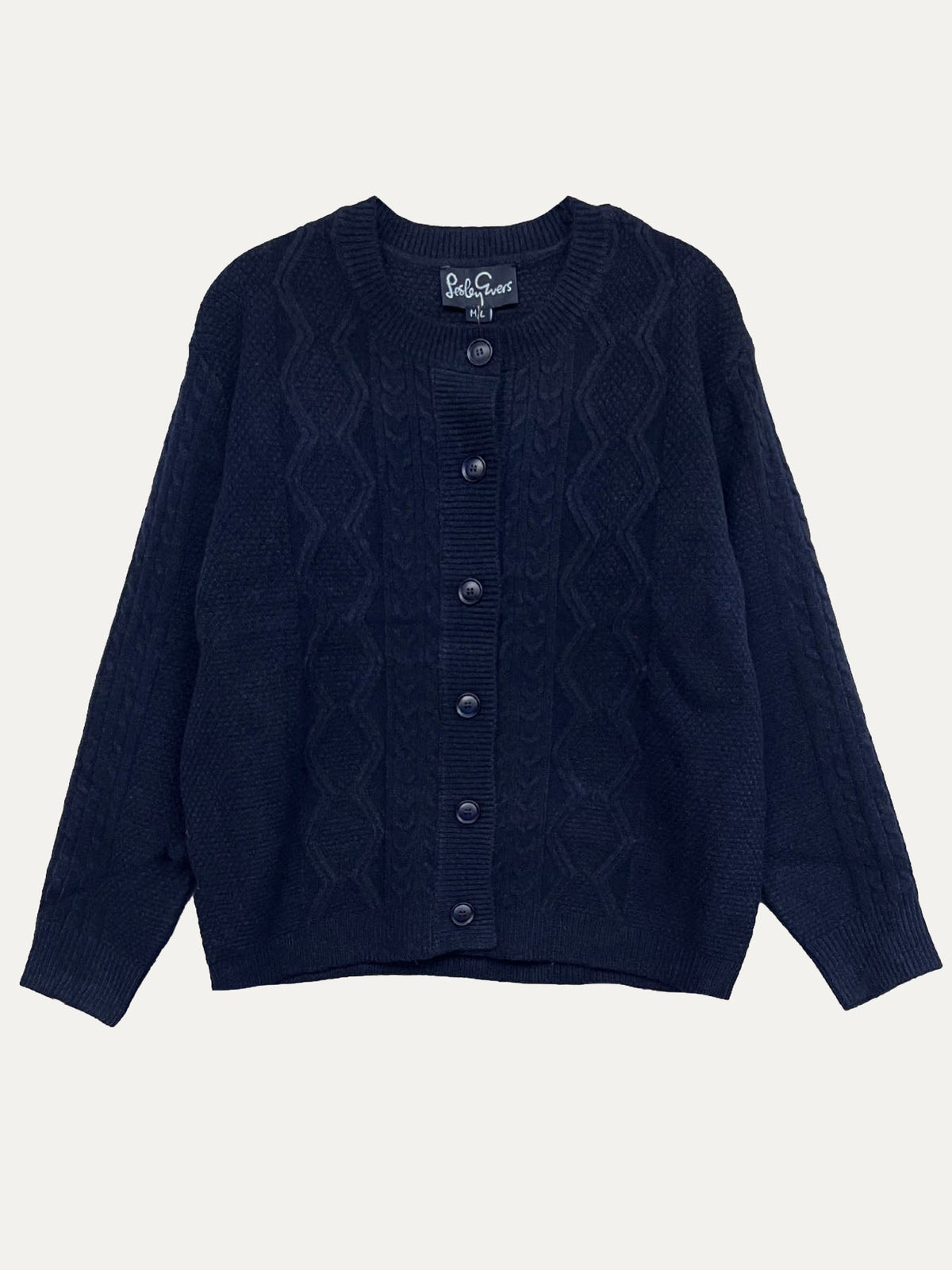 EMMA cardigan Navy - Lesley Evers-cardigan-dinner with friends-emma