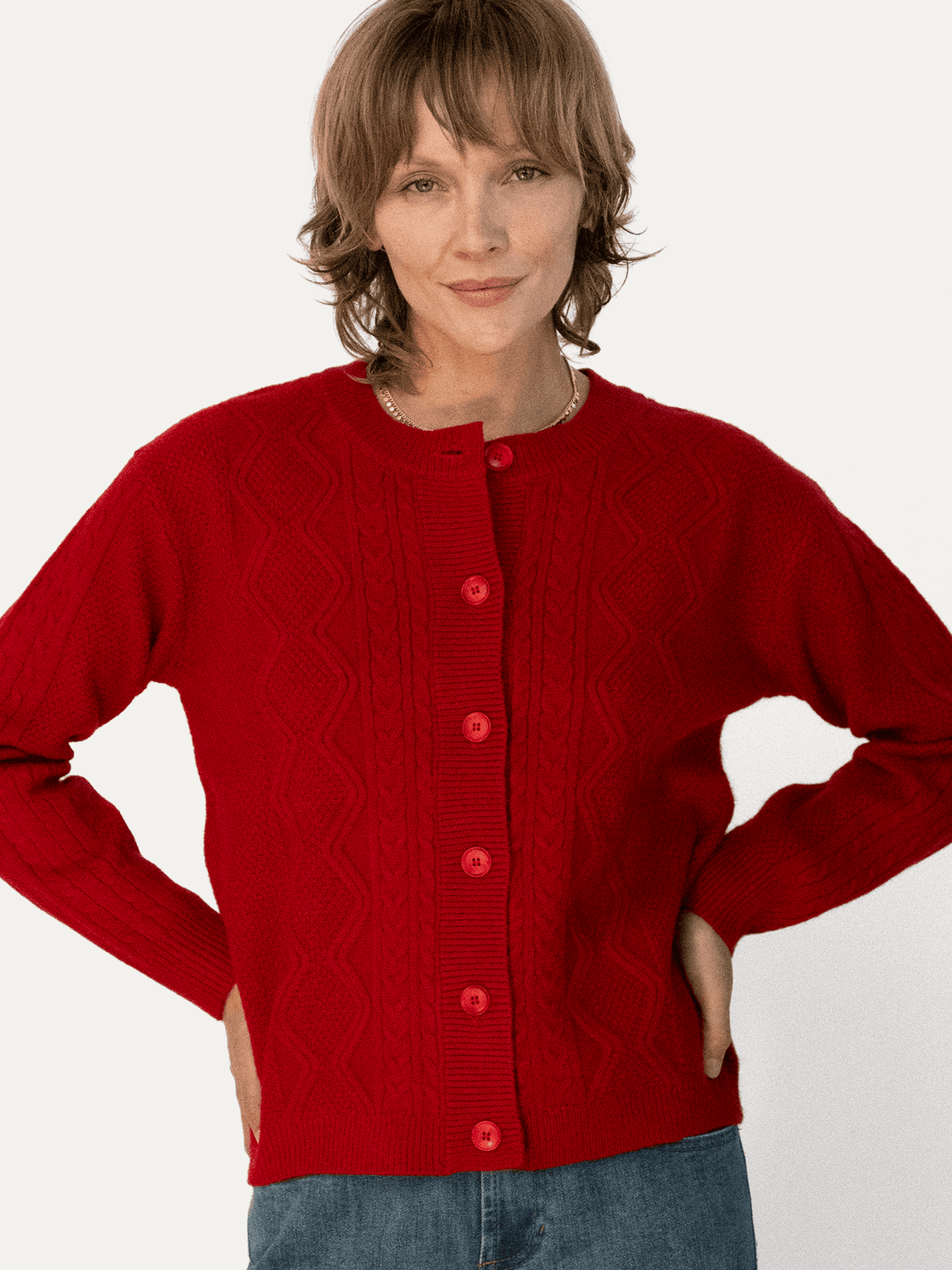 EMMA cardigan Red - Lesley Evers-Best Seller-cardigan-emma