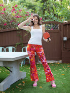 ERIKA pant Flowerland Pink - Lesley Evers - Best Seller - Bottoms - Pants