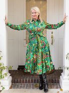 ERNESTINE dress Flowerland Green - Lesley Evers - cotton dress - Dress - earnestine