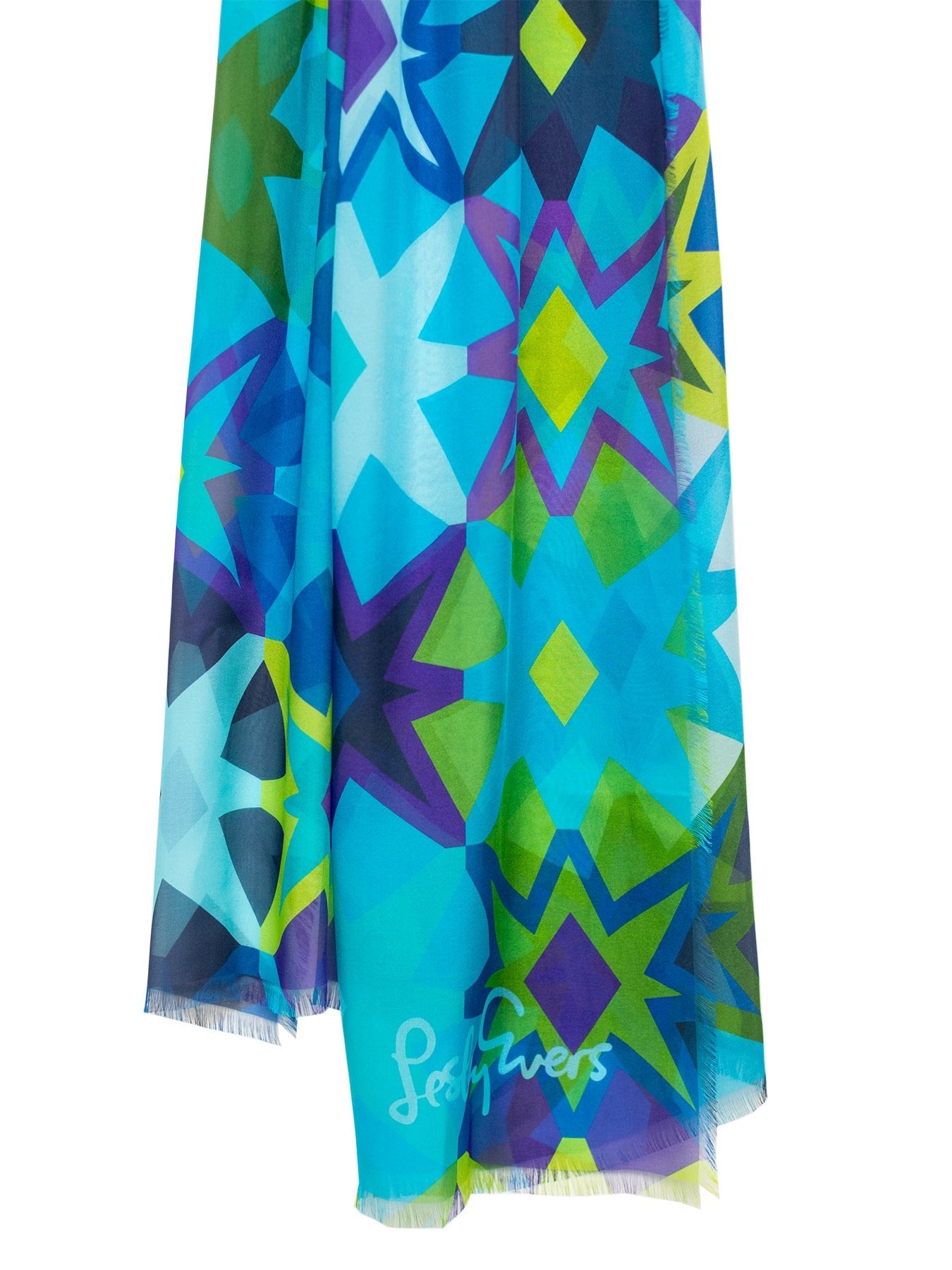 ESME silk scarf Firecracker Blue - Lesley Evers - Accessories - BF200 - esme