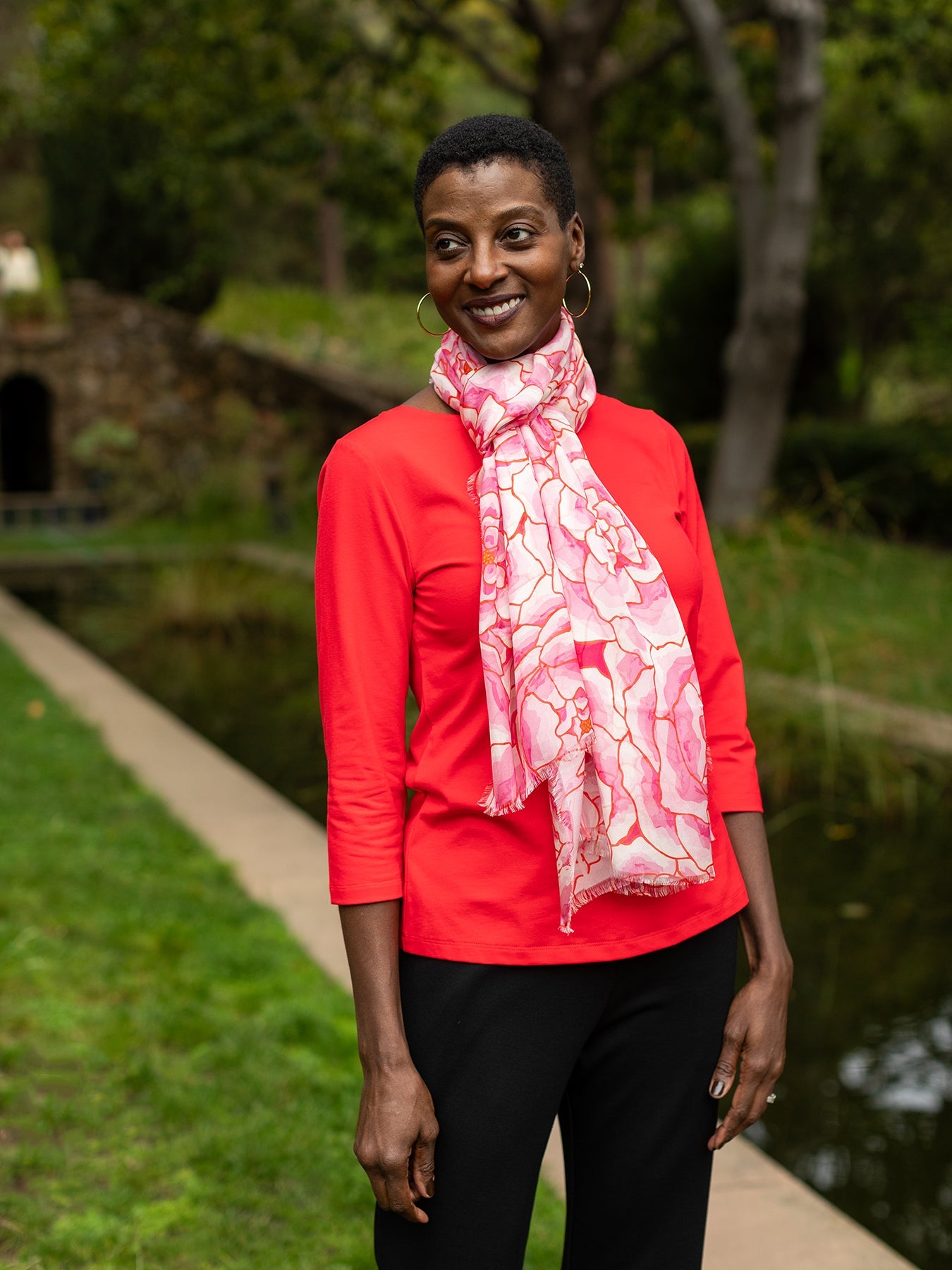 ESME silk scarf Peonies - Lesley Evers - Accessories - BF200 - esme