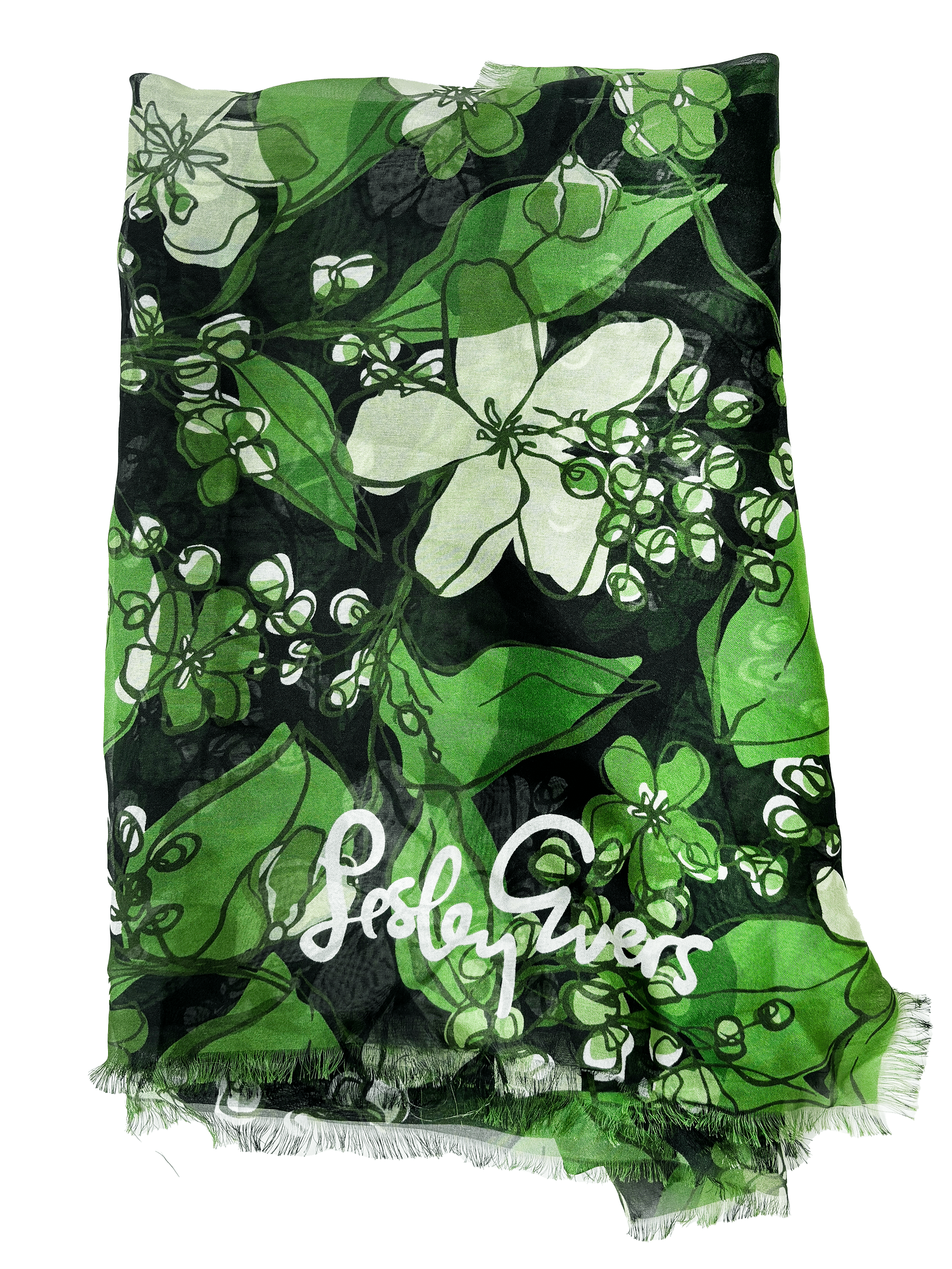 ESME silk scarf Plum Blossom Emerald - Lesley Evers - Accessories - BF200 - esme