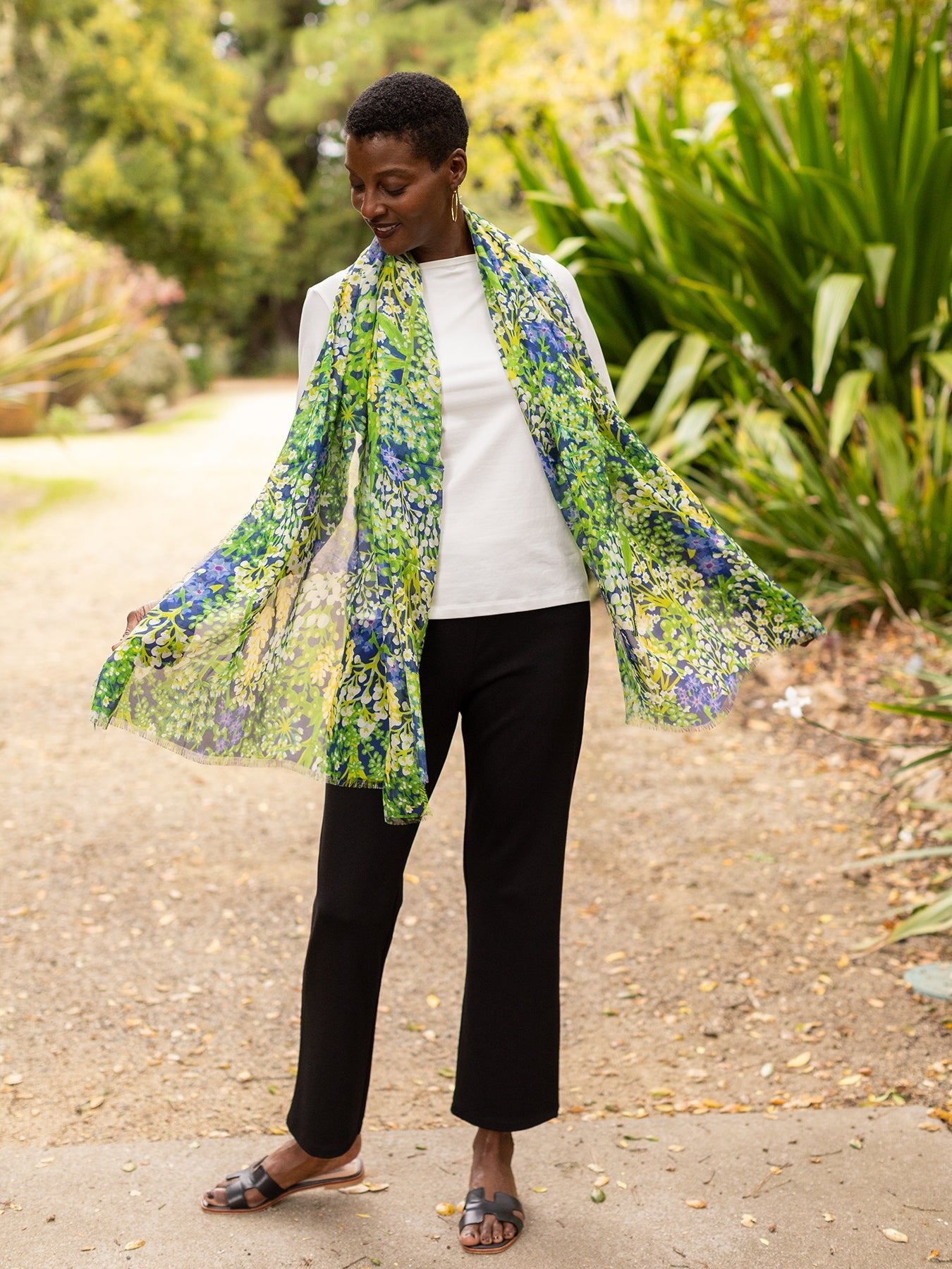 ESME silk scarf Spring Meadow Green - Lesley Evers - Accessories - BF200 - esme