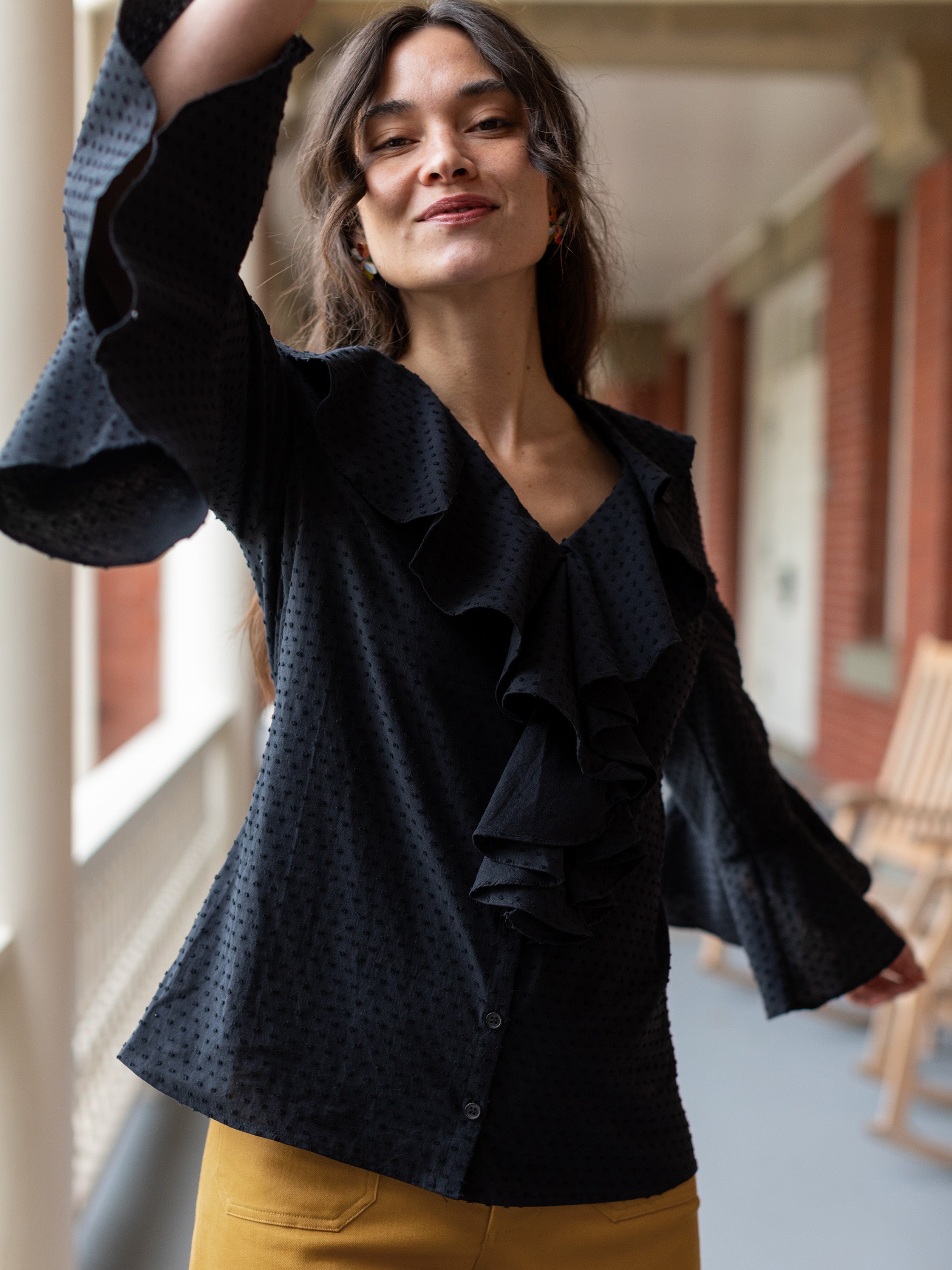 ESTELLE blouse Swiss Dot Black - Lesley Evers - Shop - Shop/All Products - Shop/Separates