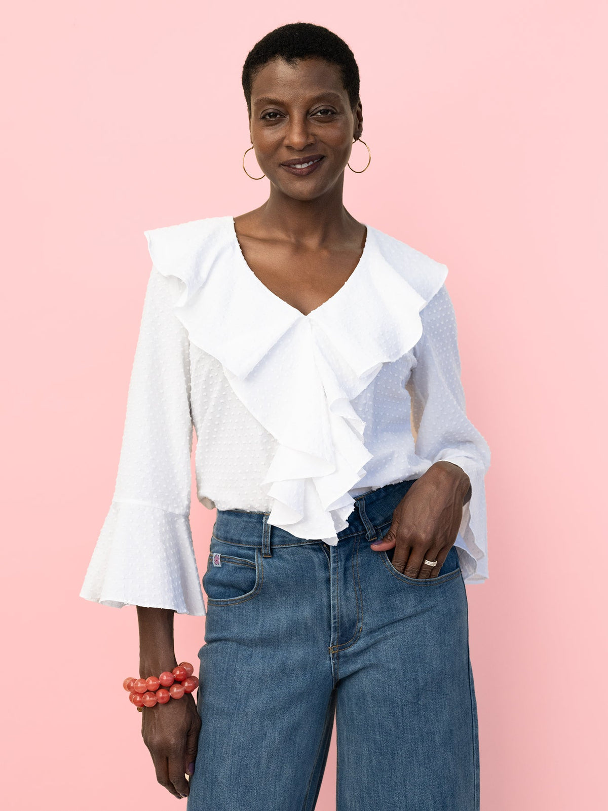 ESTELLE blouse Swiss Dot White - Lesley Evers-service_blocked-Shop-Shop/All Products