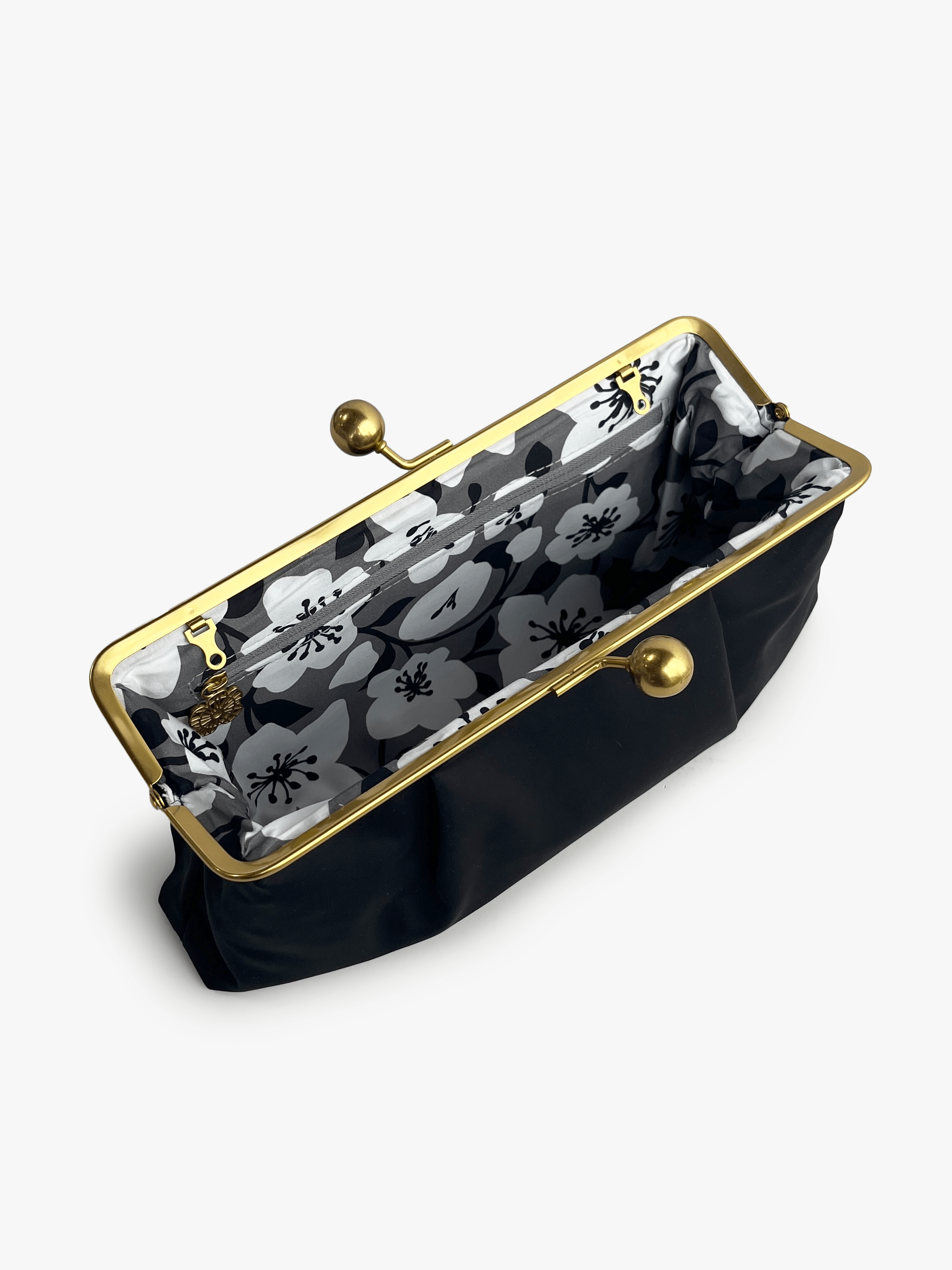 ETTA Clutch Black - Lesley Evers-Accessories-bag with silk scarf-black bag