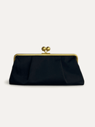 ETTA Clutch Black - Lesley Evers-Accessories-bag with silk scarf-black bag