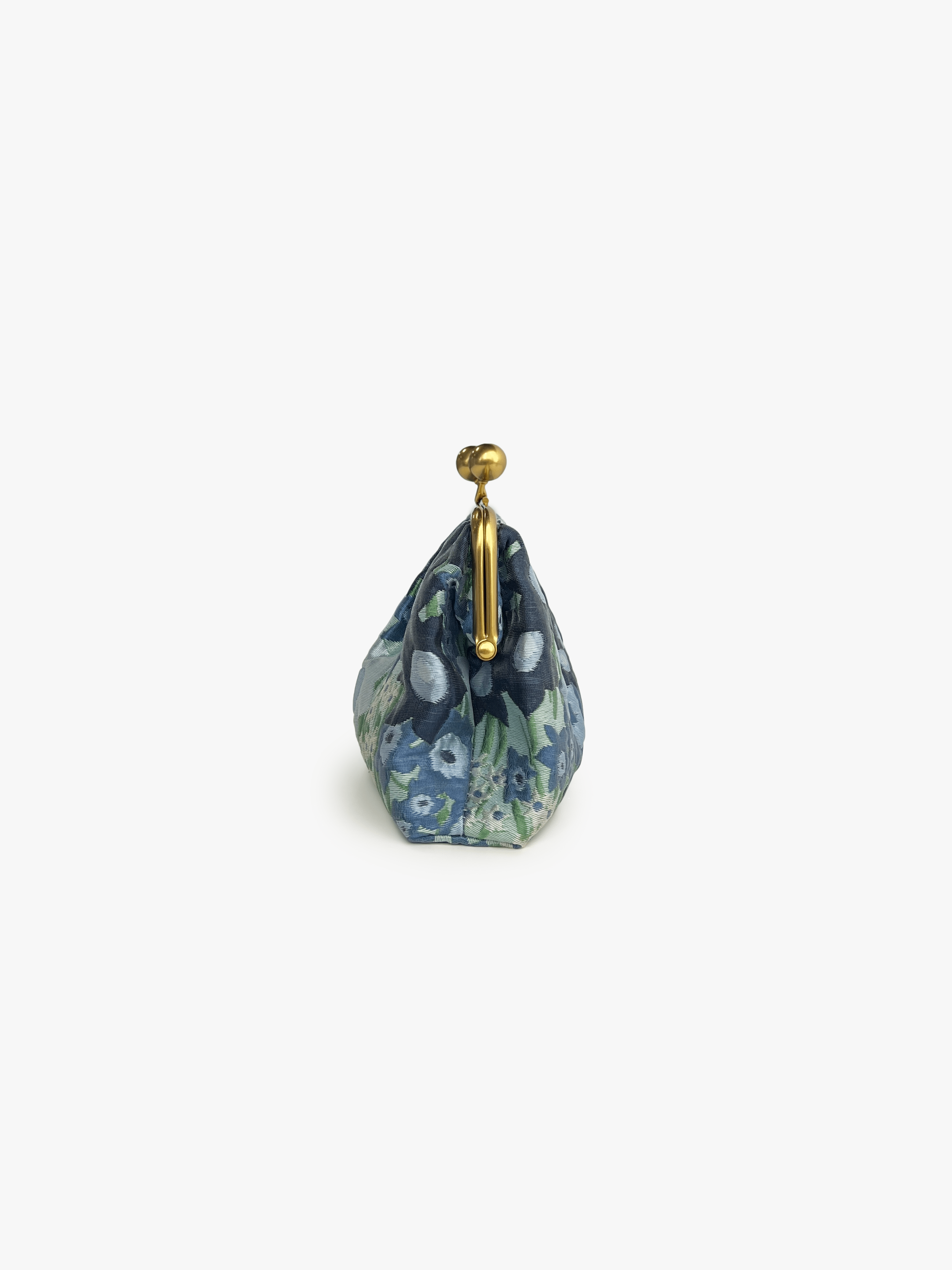 ETTA Clutch Daffodils Blue - Lesley Evers-Accessories-bag with silk scarf-clutch