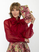 ETTA Clutch Daffodils Pink - Lesley Evers-Accessories-accessory-bag with silk scarf