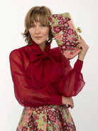 ETTA Clutch Daffodils Pink - Lesley Evers-Accessories-accessory-bag with silk scarf