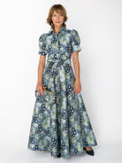 EVANGELINE dress Daffodils Blue - Lesley Evers-Dress-evangeline-formal