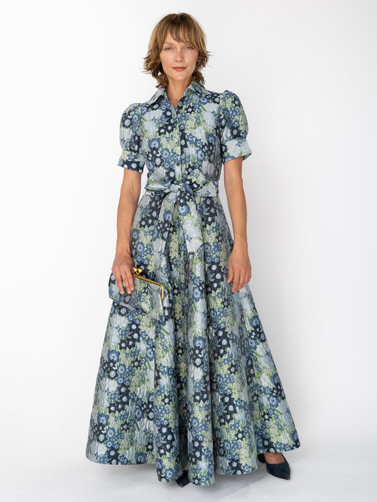EVANGELINE dress Daffodils Blue - Lesley Evers-Dress-evangeline-formal