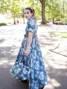 EVANGELINE dress Daffodils Blue - Lesley Evers-Dress-evangeline-formal