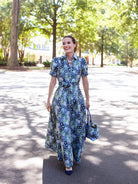 EVANGELINE dress Daffodils Blue - Lesley Evers-Dress-evangeline-formal