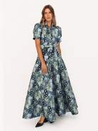 EVANGELINE dress Daffodils Blue - Lesley Evers-Dress-evangeline-formal