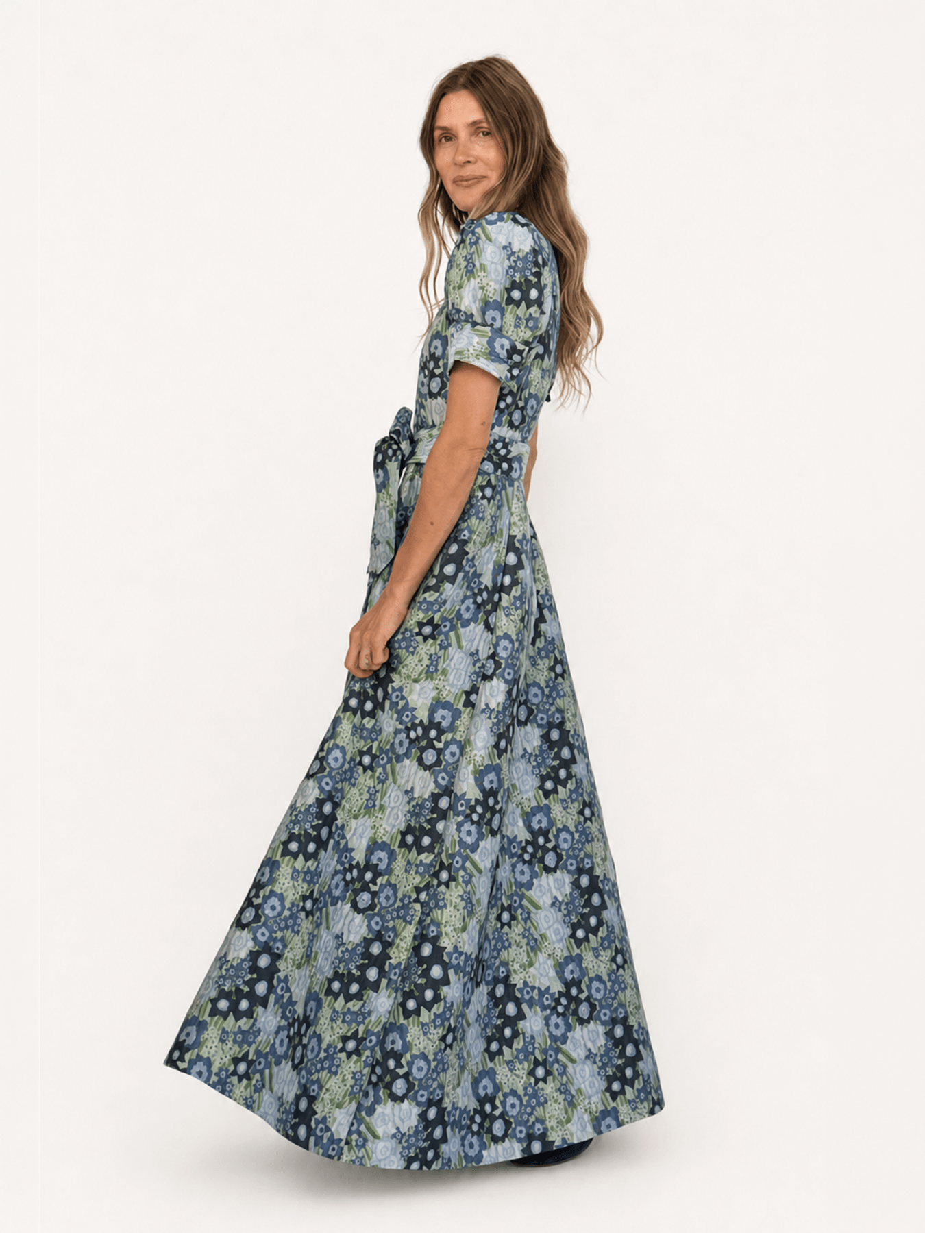 EVANGELINE dress Daffodils Blue - Lesley Evers-Dress-evangeline-formal