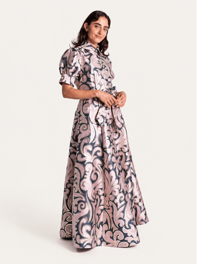 EVANGELINE dress Filigree Lilac - Lesley Evers-Dress-evangeline-formal