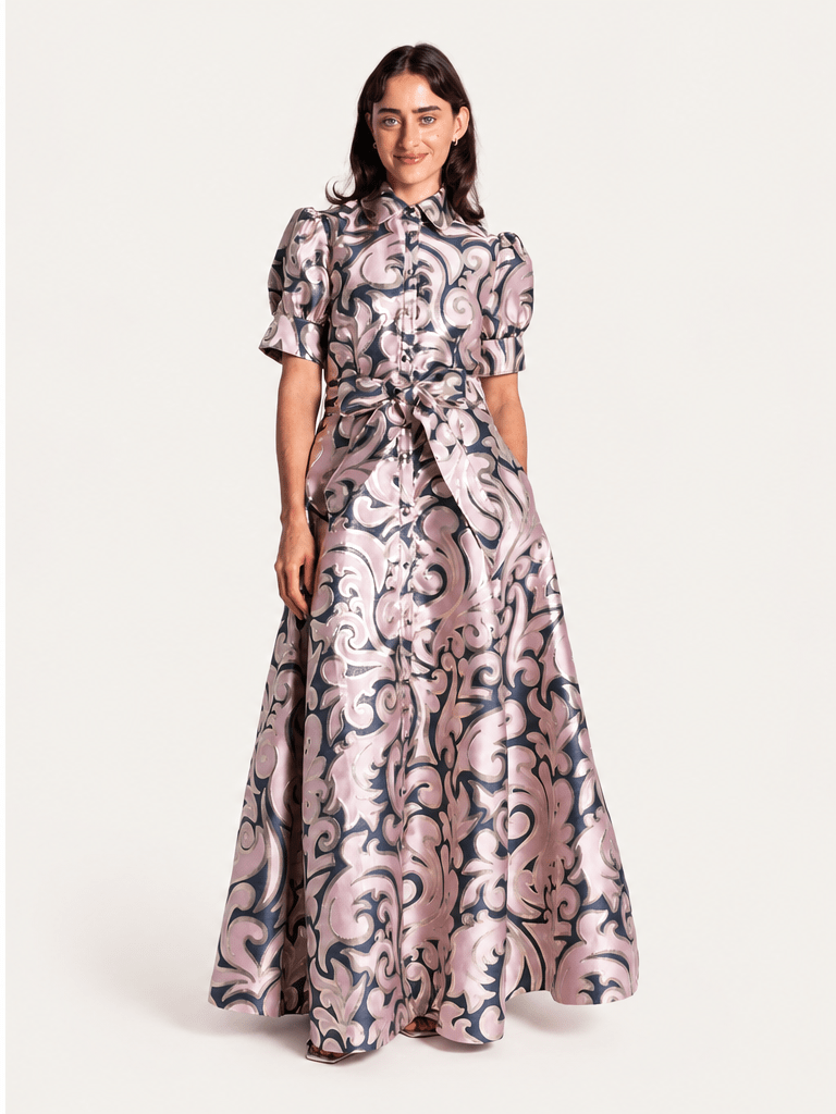 EVANGELINE dress Filigree Lilac - Lesley Evers-Dress-evangeline-formal