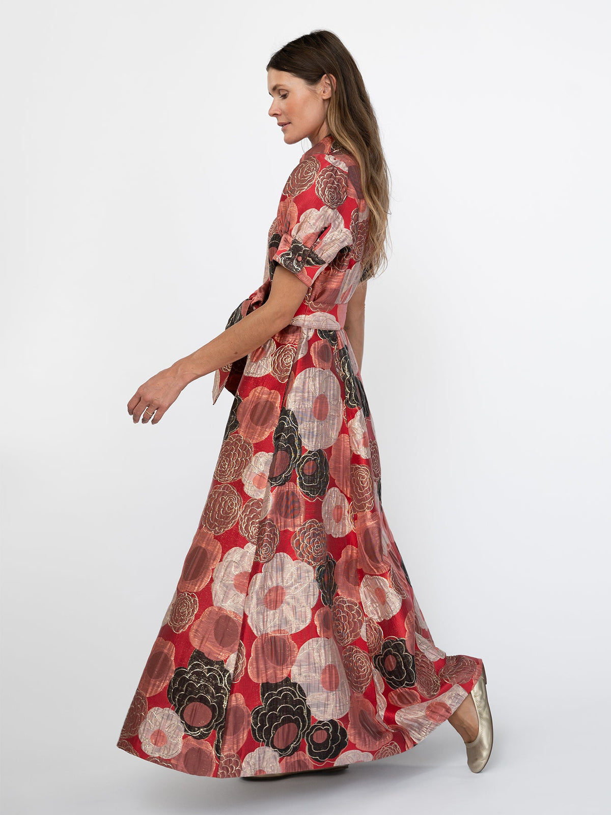 EVANGELINE dress Flower Charm Red - Lesley Evers-Dress-formal-gown