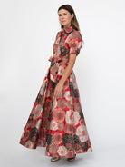 EVANGELINE dress Flower Charm Red - Lesley Evers-Dress-formal-gown
