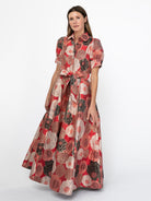 EVANGELINE dress Flower Charm Red - Lesley Evers-Dress-formal-gown