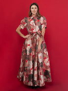EVANGELINE dress Flower Charm Red - Lesley Evers-Dress-formal-gown