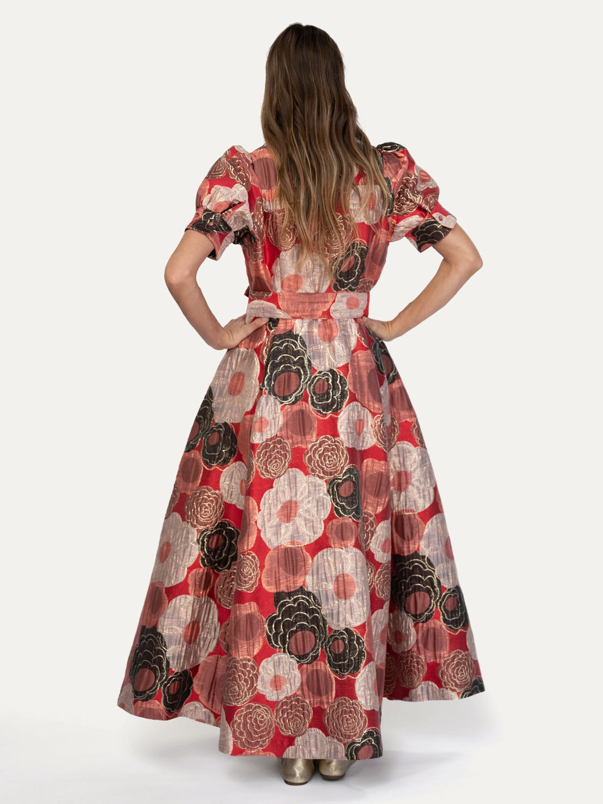 EVANGELINE dress Flower Charm Red - Lesley Evers-Dress-formal-gown