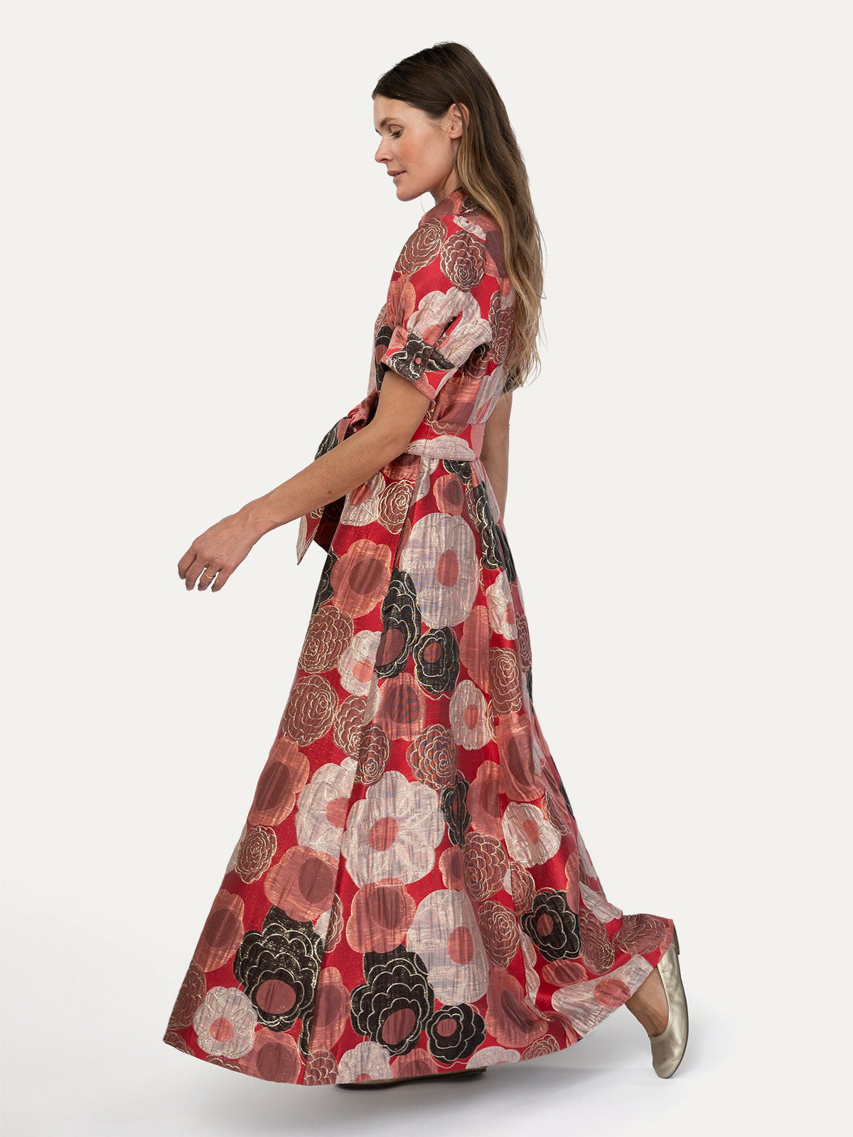 EVANGELINE dress Flower Charm Red - Lesley Evers-Dress-formal-gown