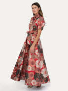 EVANGELINE dress Flower Charm Red - Lesley Evers-Dress-formal-gown